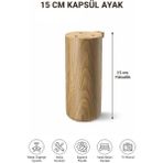 İmt Aksesuar Kapsül Bohem 15 cm Açık Kubik Ceviz Mobilya Kanepe Sehpa Tv Ünitesi Koltuk ve Konsol Ayağı