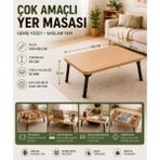 İmt Aksesuar Katlanabilir Ayaklı Çok Amaçlı Yer Masası 100X58 cm Sonomo Yer Sofrası Laptop Çalışma Çocuk Etkinlik ve Hobi Masası - 100 x 58