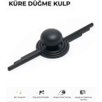 İmt Aksesuar Küre Düğme Mobilya Kulpu Siyah Dolap Kapağı Çekmece Genç ve Çocuk Odası Kulpu