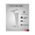 İMT AKSESUAR Lotus Koltuk Yatak Odası Tv Ünitesi Konsol ve Sehpa Ayağı 16 cm Krom. Gümüş