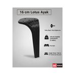 İMT AKSESUAR Lotus Koltuk Yatak Odası Tv Ünitesi Konsol ve Sehpa Ayağı 16 cm Siyah Siyah