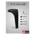 İMT AKSESUAR Lotus Koltuk Yatak Odası Tv Ünitesi Konsol ve Sehpa Ayağı 19 cm Siyah Siyah