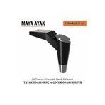 İmt Aksesuar Maya Ayak 15 cm Siyah-Krom Mobilya Kanepe Sehpa Tv Ünitesi Koltuk Genç ve Çocuk Odası Ayağı
