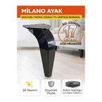 İMT AKSESUAR Milano 17 cm Siyah Mobilya Ayağı - Robot Süpürge Uyumlu Koltuk, TV Ünitesi, Konsol,Dolap Ayak Siyah