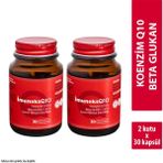 Imuneks Farma Q10 Beta Glukan 13/16 ve Koenzim Q10 İçeren Takviye Edici Gıda 30 Kapsül x 2 Adet
