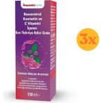 Imuneks Farma Resveratrol Şurup 150 ml - 3 Adet (Toplam 450 ml) - Dezenfektan Hediyeli (%72 Alkol)