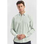 İmza Açık Turkuaz Uzun Kollu Gofreli Biyeli %100 Pamuk Casual Slim Fit Dar Kesim Gömlek 1004240247