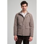 İmza Bej Dik Yaka Yan Cep Dolum Şişme Standart Fit Casual Mont 1007245166 - 3XL