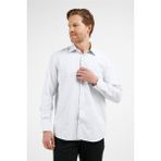 İmza Beyaz - Siyah Çizgili Desen Sert Yaka Uzun Kol Cepli Comfort Fit Pamuklu Gömlek 1004255275 - 2XL
