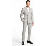 İmza Gri 6 Drop Slim Fit Esnek Kruvaze Takım Elbise 1001260900 - Açık Gri - 56