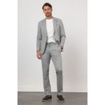 İmza Gri Kendinden Desenli Mono Yaka 6 Drop Slim Fit Takım Elbise 1001260166 - 48