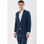 İmza İndigo Mavi Mono Yaka Çift Yırtmaç Likralı 6 Drop Slim Fit Dar Kesim Klasik Takım Elbise 1001240164 - Indigo Mavi - 50