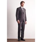 İmza Kahverengi Mono Yaka Kendinden Desenli Esnek Bel 4 Drop Comfort Fit Takım Elbise 1001255169 - 48