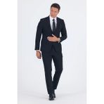 İmza Kırlangıç Yaka Düz Slim Fit 6 Drop Takım Elbise 1001260011 - Siyah - 46