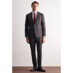 İmza Koyu Antrasit Kırlangıç Yaka Çizgili Desen Kruvaze Esnek 6 Drop Slim Fit Classic Takım Elbise 1001255165 - 50