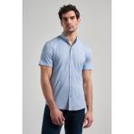 İmza Koyu Mavi Kısa Kol Düz Örme Düğmeli Yaka Pamuklu Slim Fit Gömlek 1004250152 - 2XL