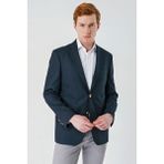 İmza Lacivert Gabardin Mono Yaka Tek Yırtmaç 6 Drop Comfort Fit Rahat Kesim Basic Ceket 1002240006 - Regular Fit - 56