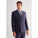 İmza Lacivert Kılıç Yaka Tam Astar 6 Drop Slim Fit Esnek Kruvaze Takım Elbise 1001255155 - 52