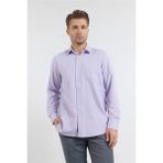İmza Mor Sert Yaka Uzun Kol Cepli Comfort Fit Pamuklu Gömlek 1004255285 - Lila