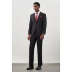 İmza Siyah Düz Mono Yaka Yünlü 6 Drop Comfort Fit Classic Takım Elbise 1001245180 - 48