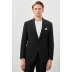 İmza Siyah Gabardin Mono Yaka Tam Astar Esnek 6 Drop Slim Fit Casual Ceket 1002245162 - 46