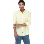 İmza Slim Fit Düz Uzun Kol Gömlek - Sarı - XL