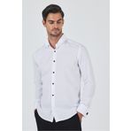İmza Uzun Kol Desenli Armürlü Ata Yaka Pamuklu Ceremony Slim Fit Gömlek