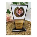 imzatasarım Kişiye Özel Fasetli Ahşap Plaket Fotoğraflı Öğretmenler Günü Plaketi (17cm)