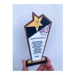 imzatasarım Kişiye Özel Yıldızlı Ahşap Plaket Anne Baba Öğrenci Ödül Öğretmenler Günü Hediyesi (KUTUSUZDUR 19CM)