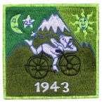 ImZauberwald Hofmann Bisiklet Günü yeşil yama (8,5 cm yama, siyah ışık aktif) psychedelic LSD Goa trance asit açma yaması