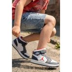 In Step Eveji Lacivert Beyaz Çocuk Basketbol Ayakkabısı - Yüksek Bilekli Cırt Cırtlı Sneaker - Lacivert-Beyaz