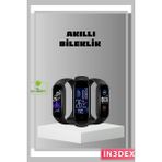 İn3dex 0.96 Inç Ekranlı Akıllı Bileklik Adım Sayar, Kalori Takibi, IP67 - Altın - Siyah - 35 - 48 mm - Standart