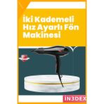 İn3dex 2200W Profesyonel Saç Kurutma Makinesi Ac Motor Hızlı Kurutma - Antrasit - Sarı