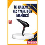 İn3dex 2200W Profesyonel Saç Kurutma Makinesi Soğuk Üfleme Ac Motor - Ahşap - Beyaz
