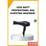 İn3dex 2200W Saç Kurutma Makinesi Ac Motor Soğuk Üfleme 2 Hız - Antrasit - Sarı