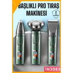 İn3dex 3 Başlıklı Şarjlı Saç Sakal Tıraş Makinesi Vücut Bakım Seti - Altın - Siyah - 35 - 48 mm - Standart
