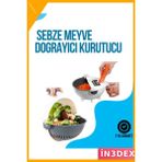İn3dex 5 Fonksiyonlu Döner Süzgeçli Rende Doğrayıcı Sebze Meyve Dilimleyici - Standart - Ahşap - Siyah