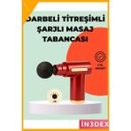 İn3dex 6 Kademeli Elektrikli Masaj Tabancası 4 Başlık Şarjlı Kas Gevşetici - 0 - Siyah