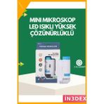 İn3dex 80-200X Büyütmeli LED Işıklı Cep Mikroskobu Taşınabilir - Ahşap - Bej - Siyah - 0 - 1 Yaş
