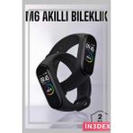 İn3dex Akıllı Bileklik Adım Sayar Kalp Atışı Uyku Izleme IP67 Su Geçirmez - Altın - Siyah - 35 - 48 mm - Standart