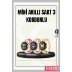 İn3dex Akıllı Saat Adım Sayar Kalp Atışı Ölçer Uyku Takibi Suya Dayanıklı - Altın - Siyah - 35 - 48 mm - Standart