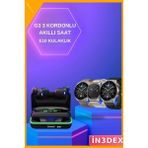 İn3dex Akıllı Saat ve Bluetooth Kulaklık Seti Titreşimli Bildirim Uyku Takibi - Altın - Siyah - 35 - 48 mm - Standart
