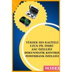 İn3dex Akıllı Saat ve Bluetooth Kulaklık Seti Uyku Takibi Nabız Ölçer - Altın - Siyah - 35 - 48 mm - Standart