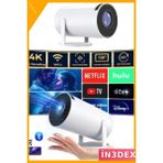 İn3dex Android Projeksiyon Cihazı 120 Ansı 720P Taşınabilir Projektör - Altın Sarısı