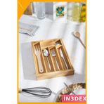 İN3DEX Bambu Ayarlanabilir Çekmece İçi Kaşıklık & Çekmece İçi Organizer