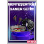 İn3dex Bluetooth 5.0 Kulaklık ve Amoled Ekran Akıllı Saat Anc Uyku Nabız Takibi - Altın - Siyah - 35 - 48 mm - Standart