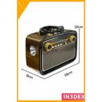 İn3dex Bluetooth Ahşap Müzik Kutusu Nostaljik Radyo Led'li - Standart