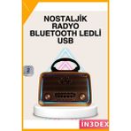 İn3dex Bluetooth Ahşap Nostaljik Radyo Fm Am Sw USB Sd Kart Mp3 Çalar - Standart