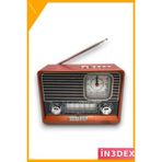 İn3dex Bluetooth Fm Radyo Mp3 Çalar USB Tf Kart Saatli Fenerli Nostaljik - Standart