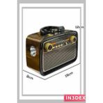 İn3dex Bluetooth Hoparlör Nostaljik Ahşap Müzik Kutusu LED - Standart